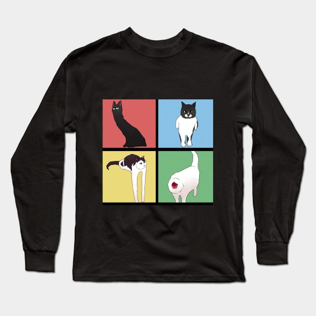 Cursed Cats 2 Electric Boogaloo Long Sleeve T-Shirt by Oh My Martyn